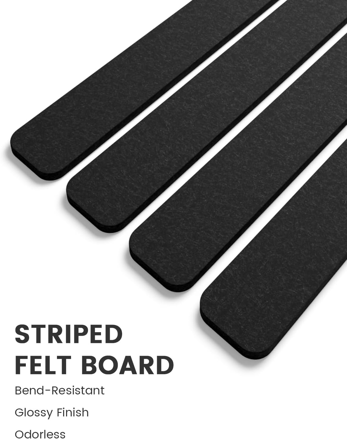 Fluxynara 13" x 2" Felt Wall Panels, Black