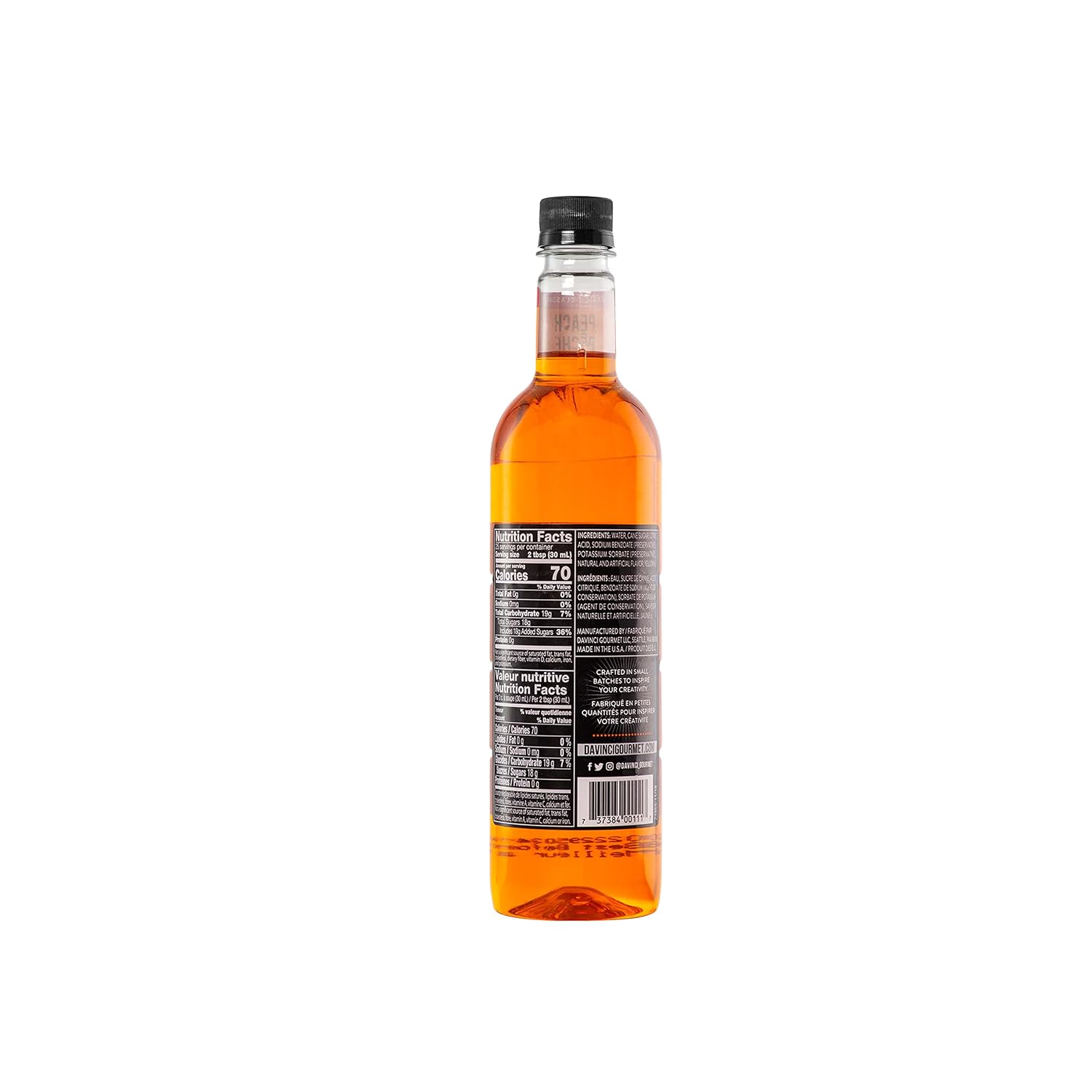 DaVinci Gourmet Classic Peach Syrup, 25.4 Fluid Ounces (Pack of 4)