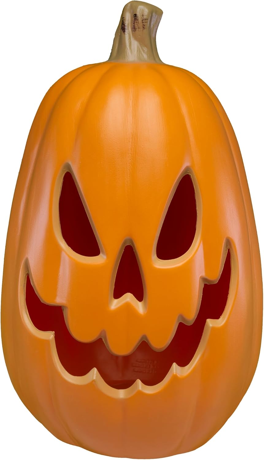 Xodus Battery Operated LED Light Up Pumpkin, Jack-O-Lantern, Timer, 15-inch