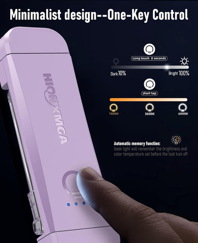 HIONXMGA Book Light,Rechargeable Reading Light for Books in Bed at Night