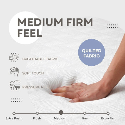 L’Baiet 8 Inch Gel Memory Foam Mattress, Twin Size - Bed in a Box - Medium Firm - Breathable Cooling-Gel Comfort Technology - Pressure Relief Comfy Support Soft Fabric Cover - CertiPUR-US Certified