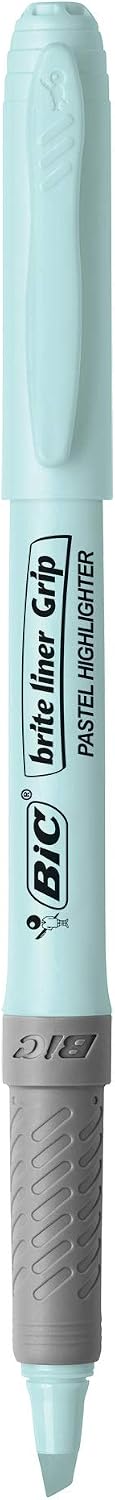 BIC Brite Liner Grip Pastel Highlighter Set, Chisel Tip, 6-Count Pack