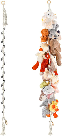 CERETIA 80" Stuffed Animal Organizer Chain, Wall Corner Storage, White