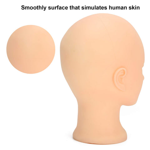 19.3in 3D Make Up Practice Training Head, Lash Mannequin Head, Soft Silicone Lash Extension Kit, Cosmetology Doll Face Head for Training Makeup and Eyelash Graft (No Makeup)