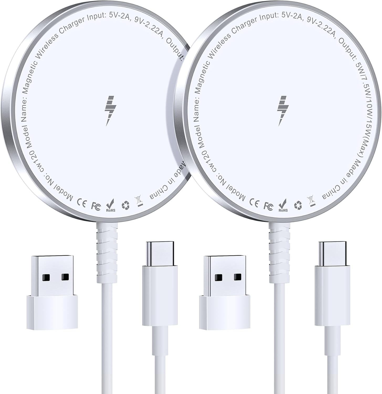MagSafe Charger 2 Pack: Magnetic Wireless Charge iPhone 17-12 & AirPods