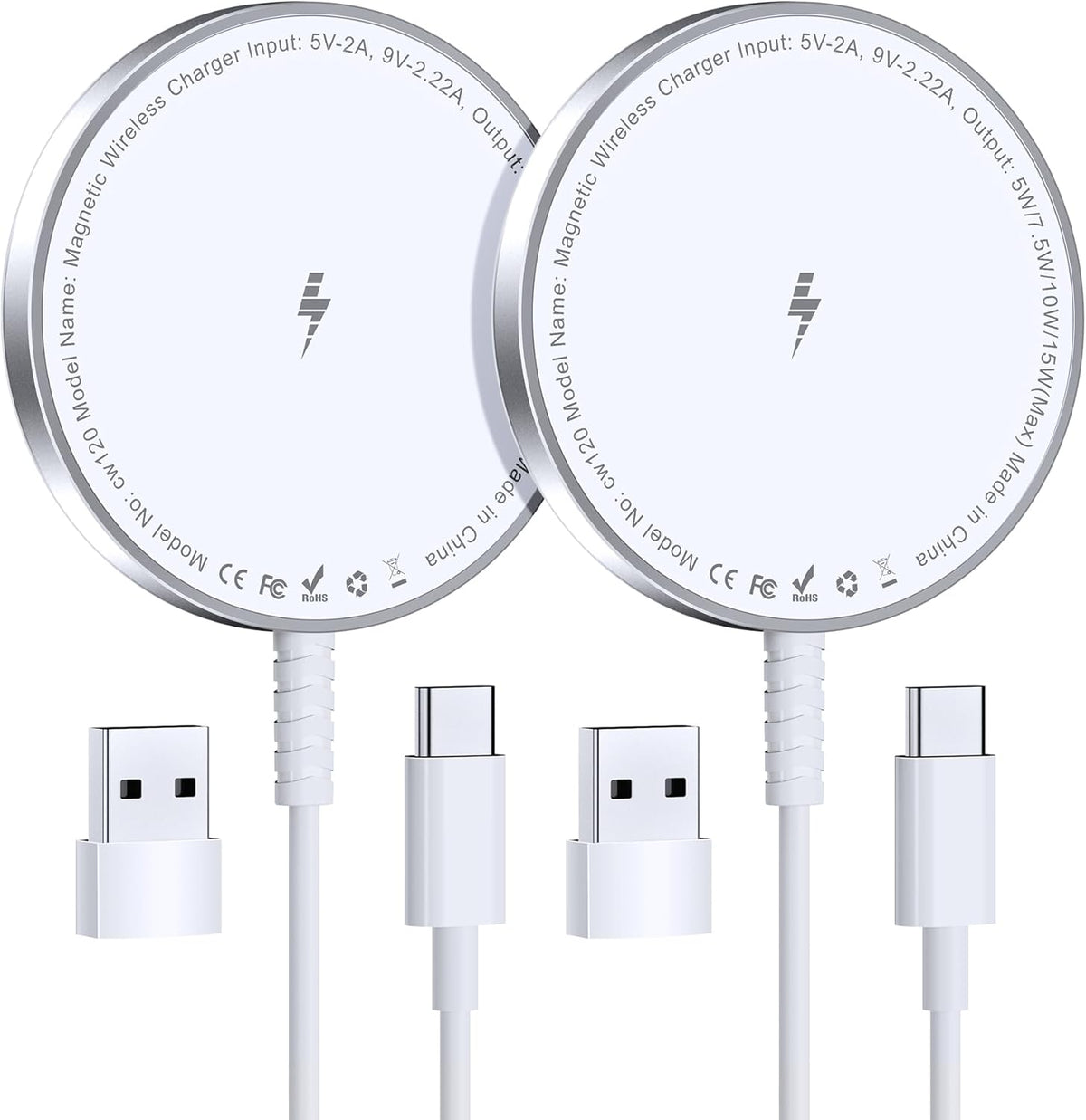 MagSafe Charger 2 Pack: Magnetic Wireless Charge iPhone 17-12 & AirPods