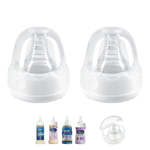 Replacement Nipples Compatible with Similac & Enfamil Ready-to-Feed Baby Bottles, Soft Silicone Baby Bottle Nipples, Slow Flow, Reusable, BPA Free, Dishwasher Safe, 2 Pack