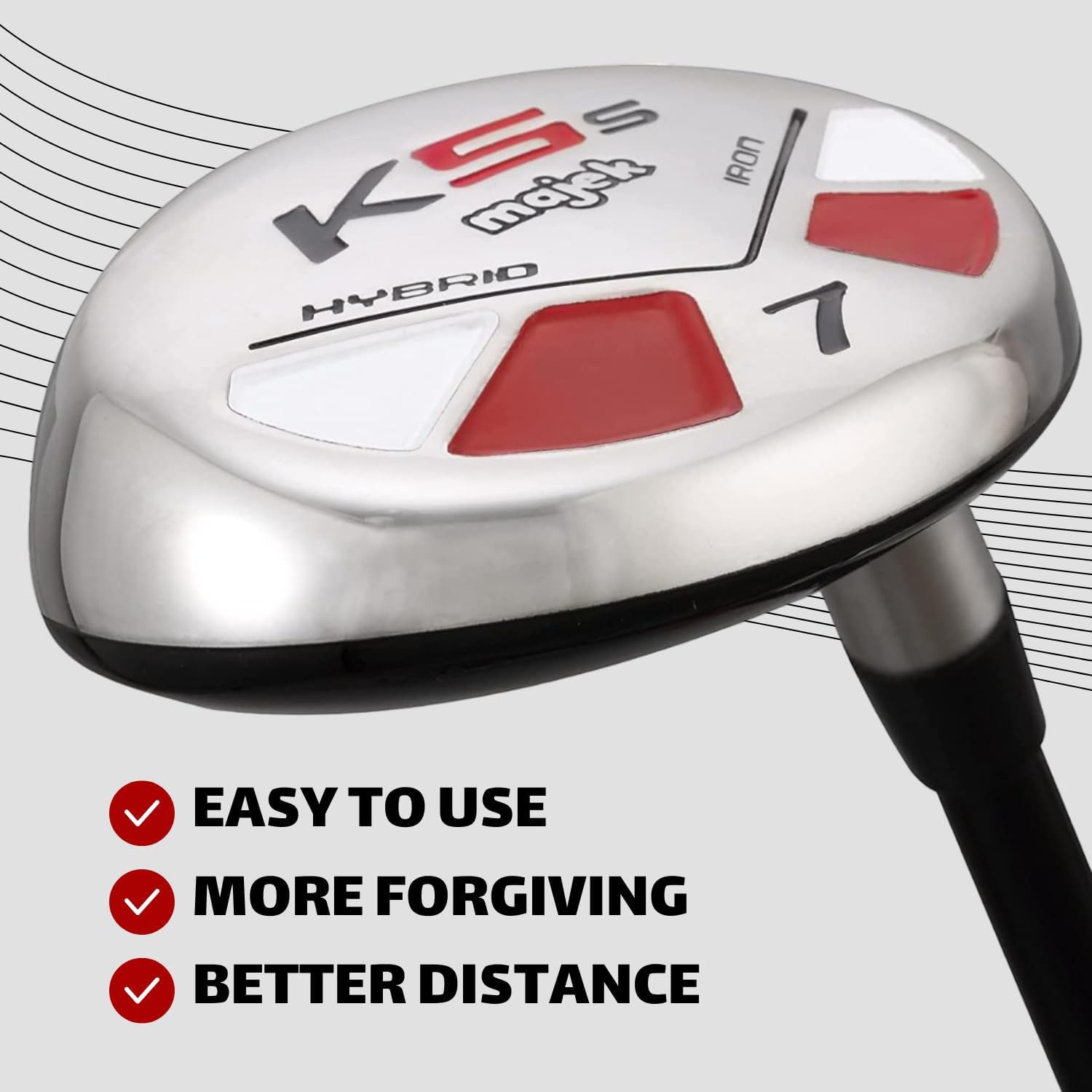 Majek Golf Mens All Hybrid #7 Senior Flex Right Handed New Utility A Flex Graphite Golf Club
