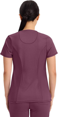 Cherokee Infinity Womens Round Neck Scrub Top with 3 Pockets