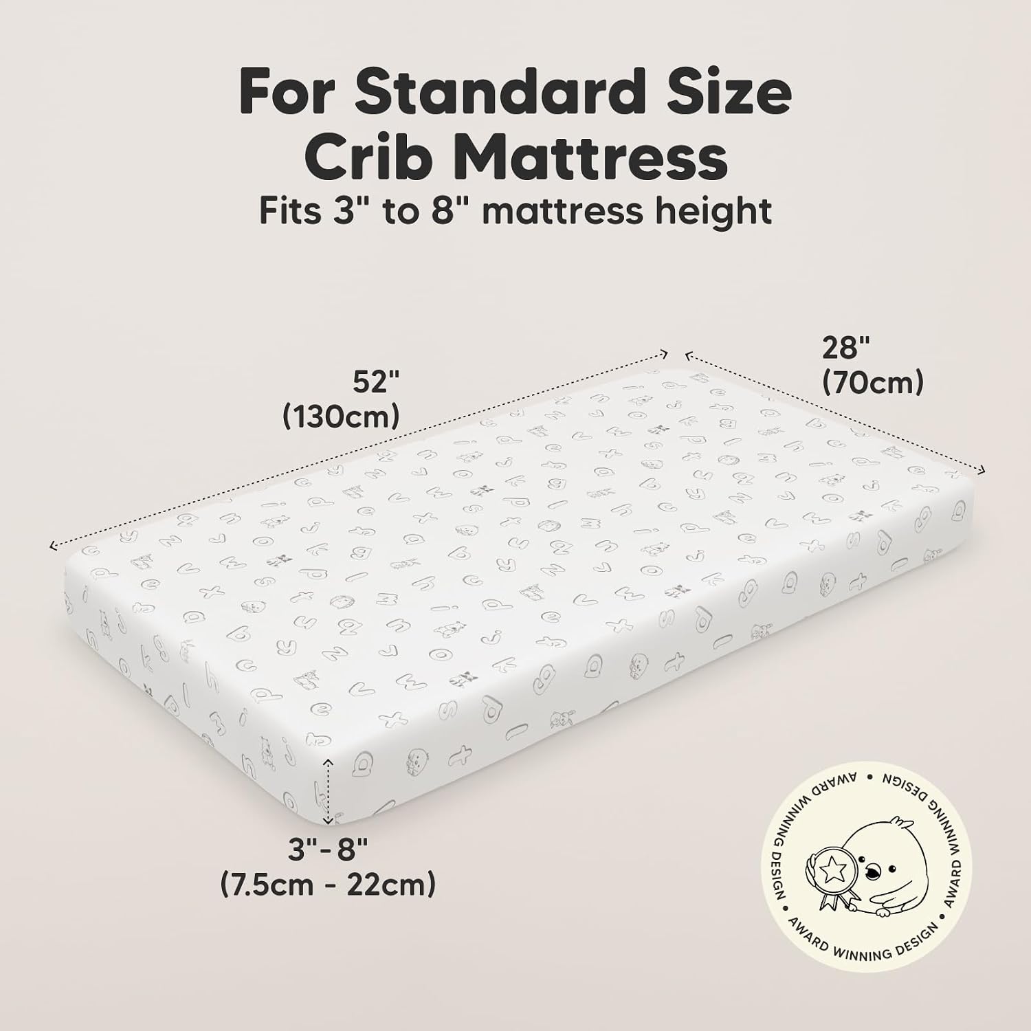 KeaBabies 2pk Organic Cotton Crib Sheets for Boys Girls 52x28, ABC Land Sky