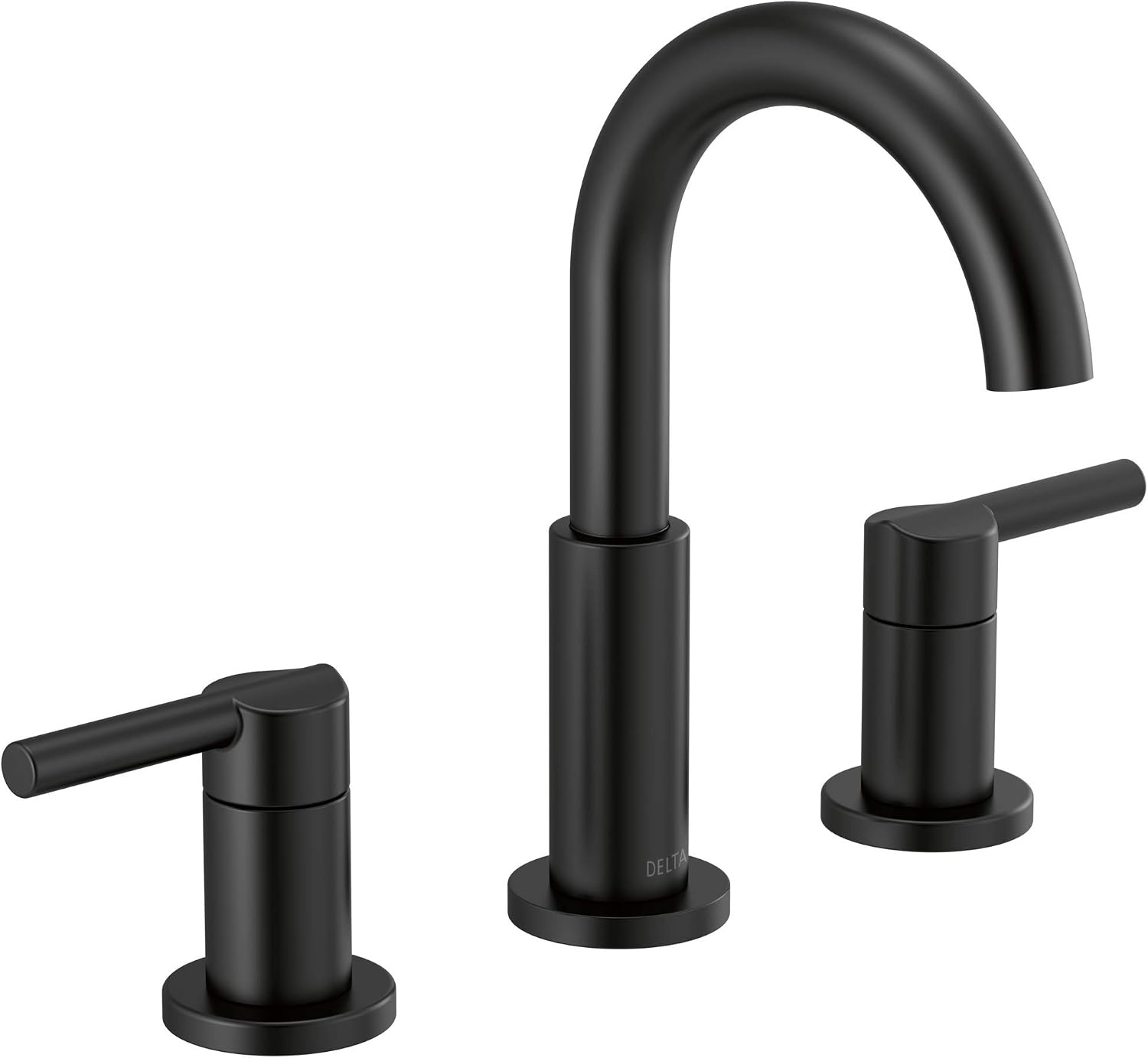 Delta Faucet Nicoli Widespread Bathroom Faucet 3 Hole, Matte Black Bathroom Faucet, Bathroom Sink Faucet, 2 Handle Bathroom Faucet, Bath Faucet, Drain Assembly, Matte Black 35749LF-BL