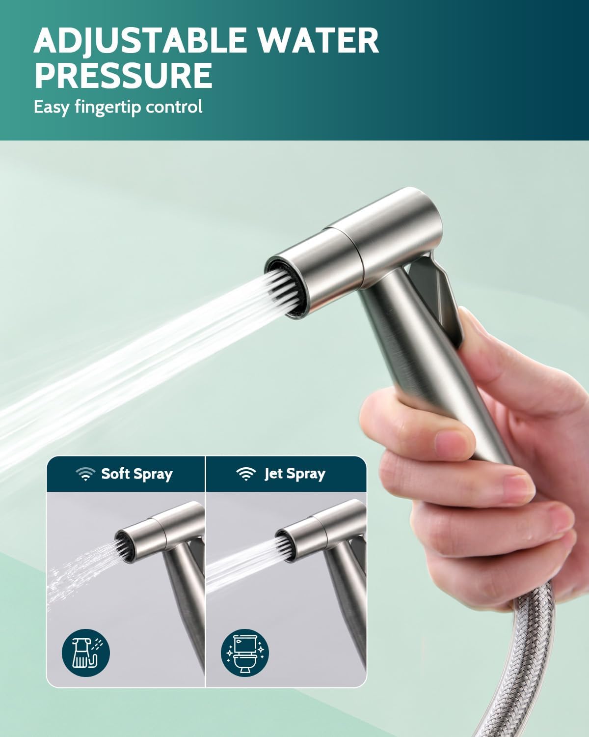 LUFEIDRA Handheld Bidet Sprayer, Adjustable Water Pressure, RV Toilet Use