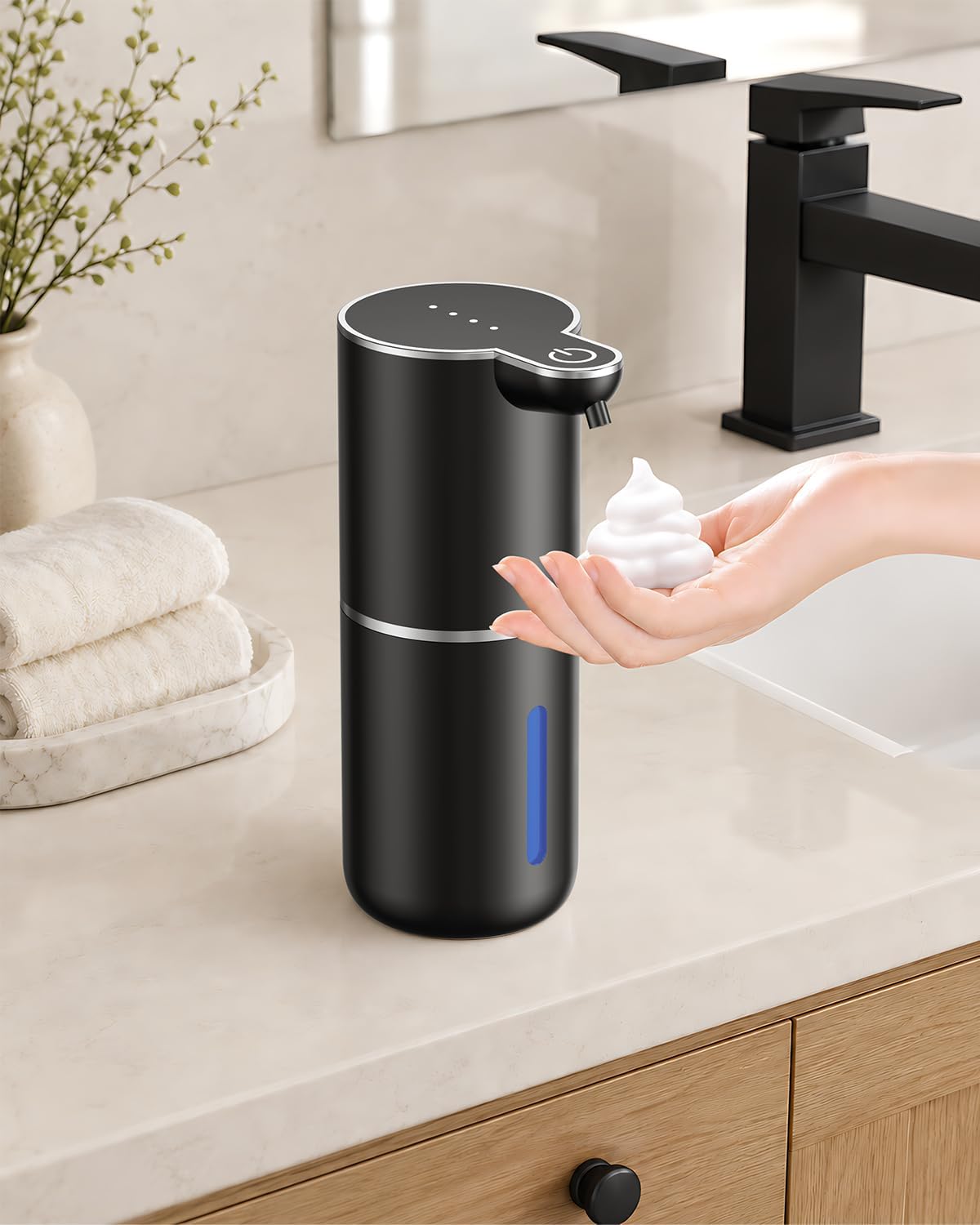 Fantictas Automatic Foaming Soap Dispenser Touchless, 4 Adjustable Levels