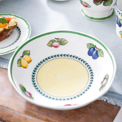 Villeroy & Boch French Garden Fleurence Pasta Bowl, Premium Porcelain, Made in Germany, 9.25 in/37 oz, White/Colored