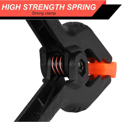 8 Pack Spring Clamps, 4.5inch Plastic Clips, Small Backdrop Clips, Clamps Heavy Duty, Spring Clips for Crafts, Backdrop Stand, Woodworking, Photography Studios (Black)