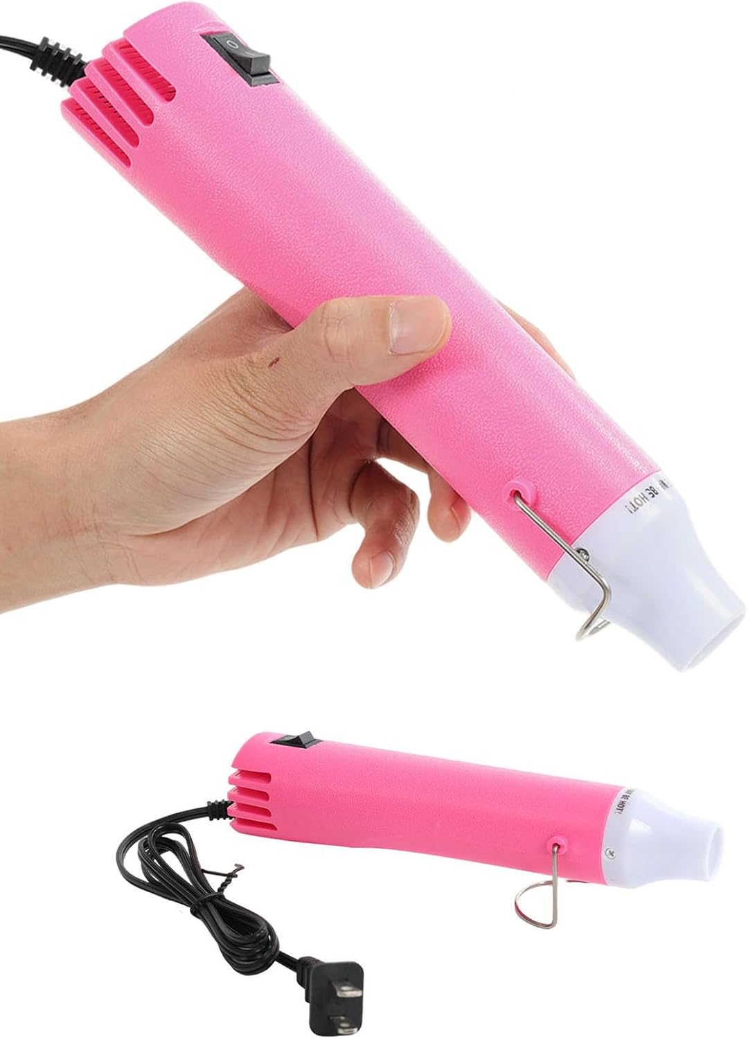 Heat Gun 300W, Handed Hot Air Gun for Crafting and DIY (Pink)