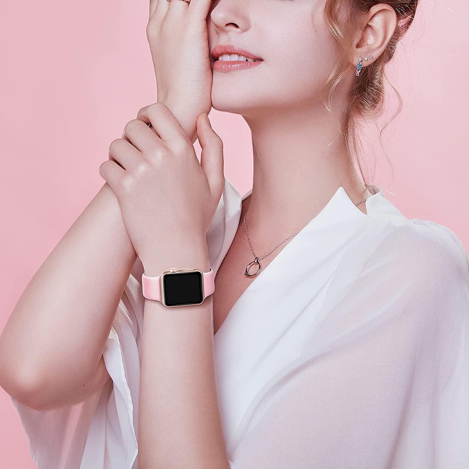 6 Pack Sport Silicone Bands Compatible with Apple Watch Band for Women Men