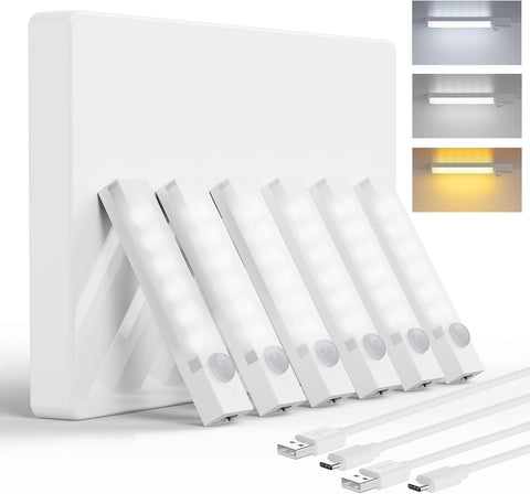 4-in Under Cabinet Lighting Rechargeable,Wireless Motion Sensor 6Pack