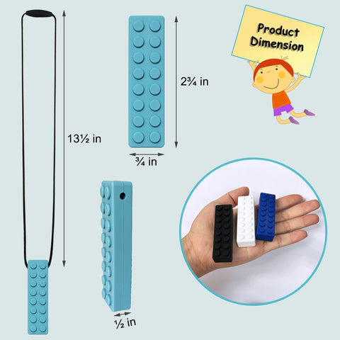 Chew Necklaces for Sensory Kids, 7 Pack Chewy Necklace Sensory Toys for Kids with Autism, Anxiety, ADHD, SPD, Silicone Chew Toys for Boys Girls Adults Chewing Biting Fidgeting