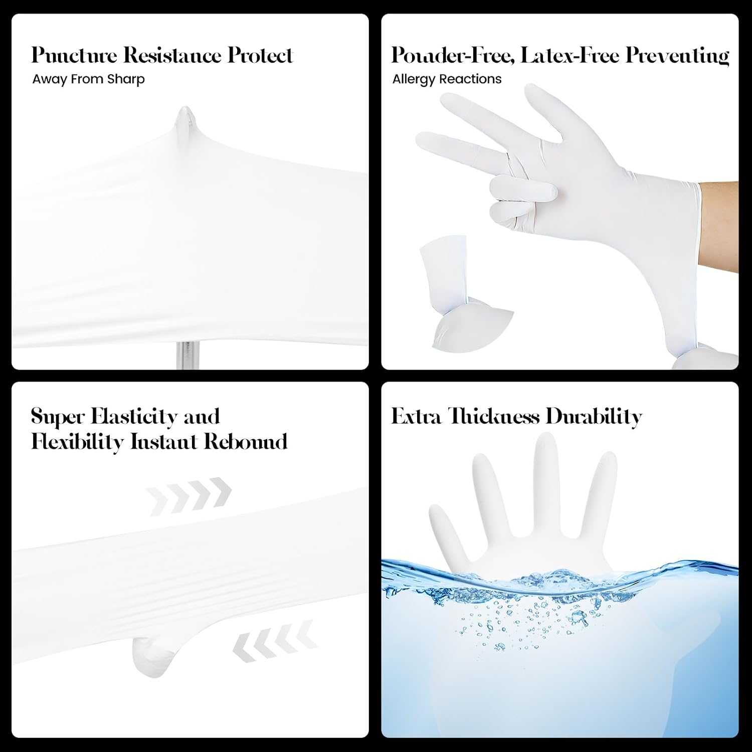Kids Disposable Gloves, 5-Mil Safe White Nitrile, Small, 100Ct