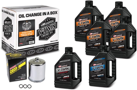 V-Twin Oil Change Kit Mineral w/Chrome Filter, Evolution