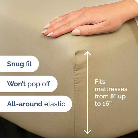 Queen Size 4 Piece Sheet Set - Comfy Breathable & Cooling Sheets - Beige