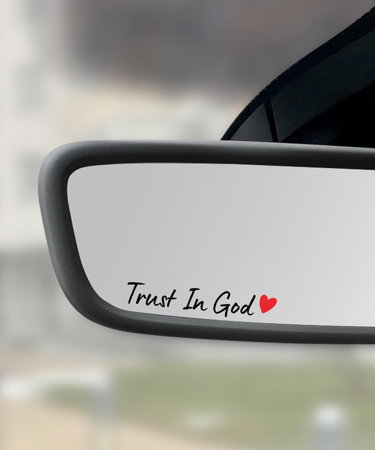 SCUARI 4PCS Car Stickers,Cars Decals,Car Accessories Trust in God Rearview Mirror Sticker,Auto Stickers and Decals,Auto Decals for Women,Trust in God Mirror Decoration,Fits Most Vehicles (Black&Red)