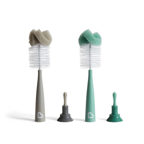 Munchkin Sponge Bottle Brush, Grey/Sage, 2 Count (Pack of 1)