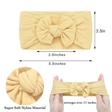 CÉLLOT Super Stretchy Soft Knot Headbands with Hair Bows Head Wrap Hair Accessories For Newborn Baby Girls Infant Toddlers Kids