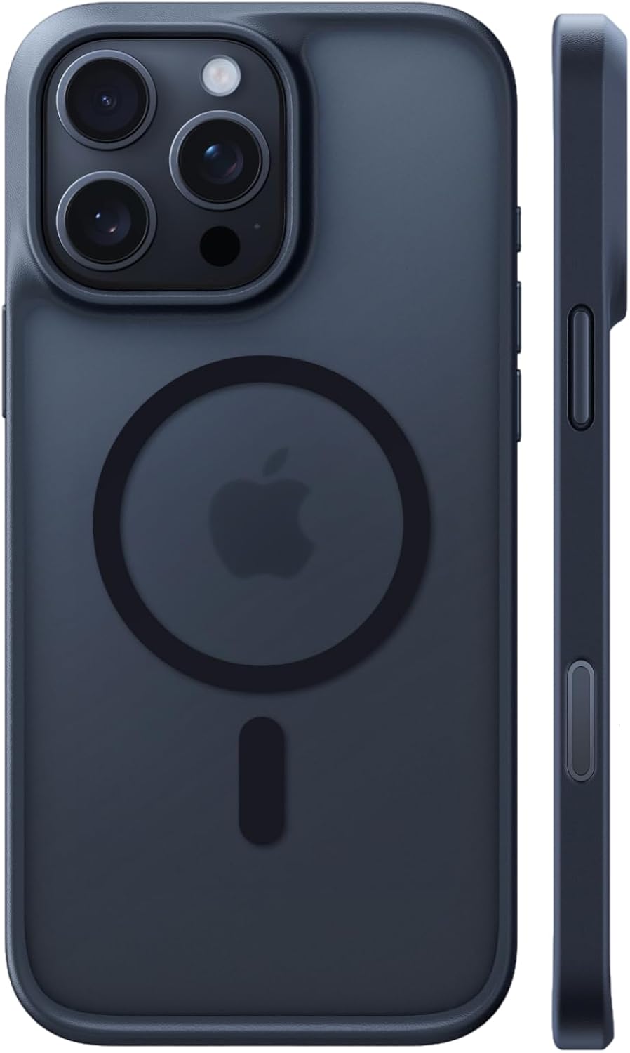 TORRAS Magnetic Shockproof for iPhone 15 Pro Case, [4X Military-Grade Protection] [Compatible with MagSafe] Translucent Case for iPhone 15 Pro Anti-Scratch Guardian 6.9", Black