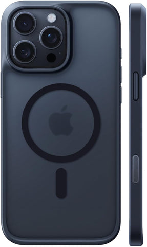 TORRAS Magnetic Shockproof for iPhone 15 Pro Case, [4X Military-Grade Protection] [Compatible with MagSafe] Translucent Case for iPhone 15 Pro Anti-Scratch Guardian 6.9", Black