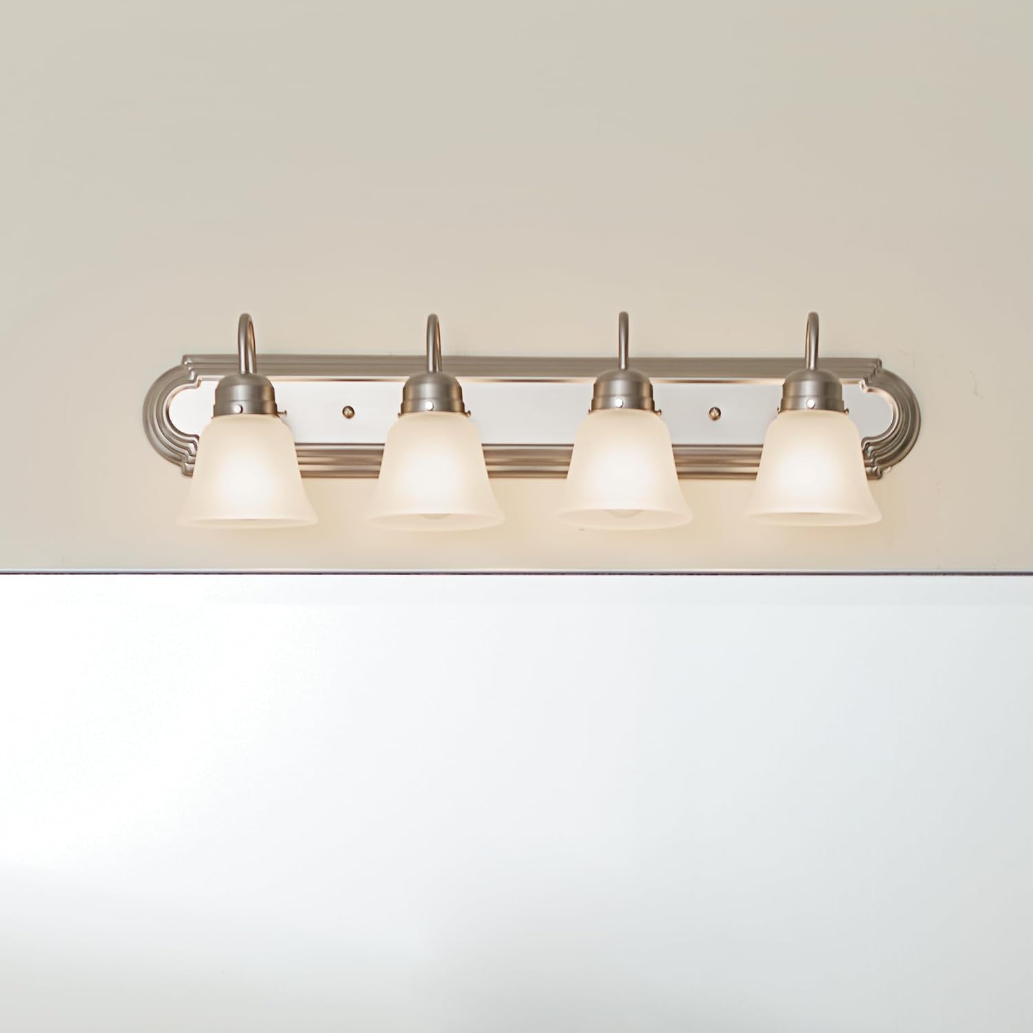 Kichler 4-Light Bathroom Vanity Light, Brushed Nickel