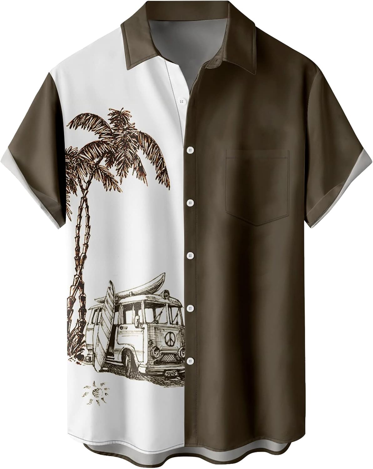Hawaiian Shirts for Men Loose Short Sleeve Mens Beach Shirts Resort Casual Shirts