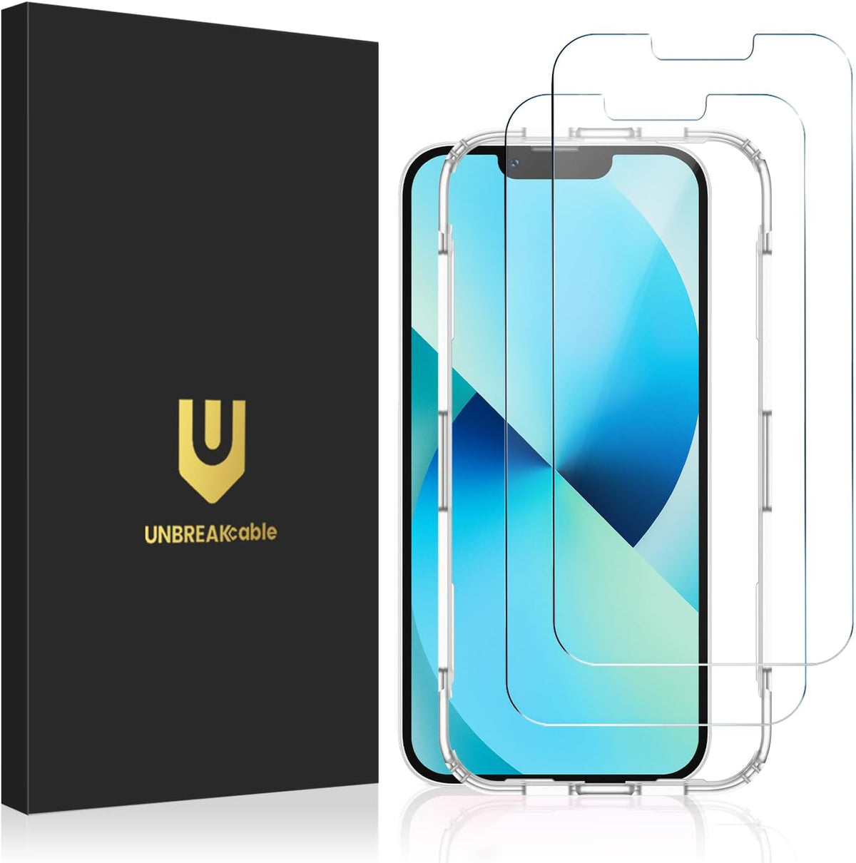 UNBREAKcable 2-Pack Screen Protector for iPhone 13/13 Pro Tempered Glass