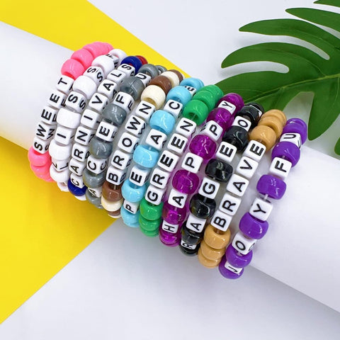 MIIIM 100pcs Pony Beads Letter H for Keychains Making, 6x6mm Large Hole Square Letter Beads for Bracelets Making, Alphabets, Numbers (White and Black)