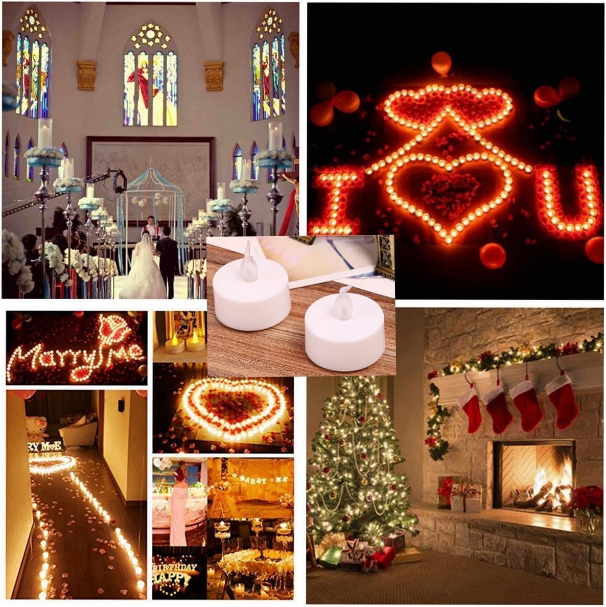 Nancia LED Tea Lights Battery Operated Flameless Candles 100PACK Warm White