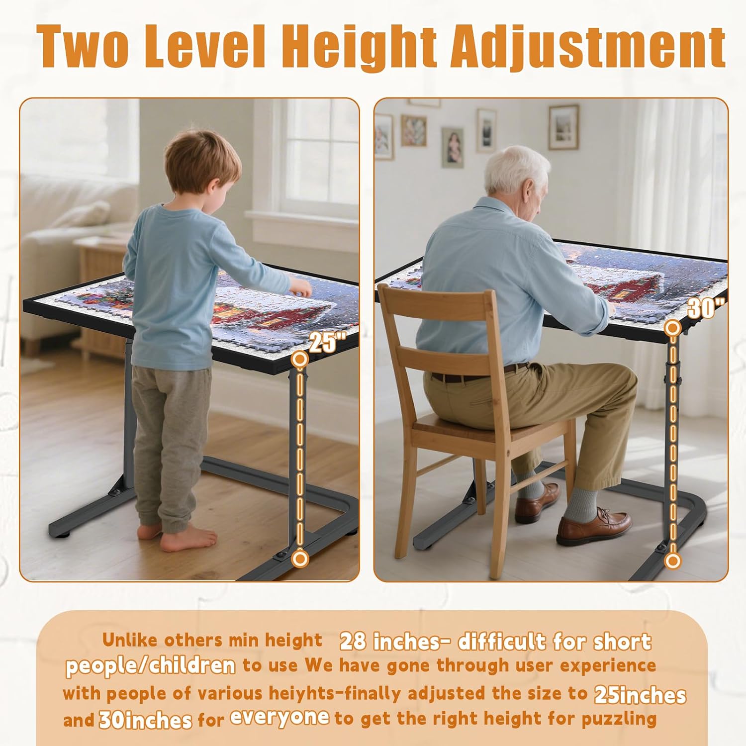 Puzzle table with drawers 1500pcs with Adjustable height & up angles
