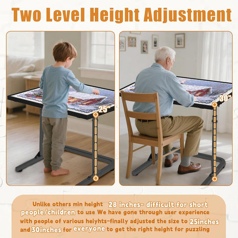 Puzzle table with drawers 1500pcs with Adjustable height & up angles