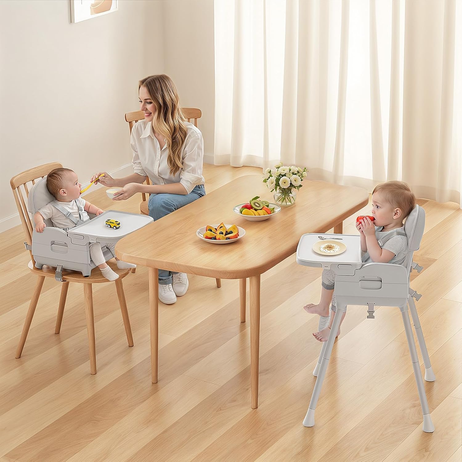 Obee Odee 3-in-1 Portable Baby High Chair for Babies and Toddlers (Grey)