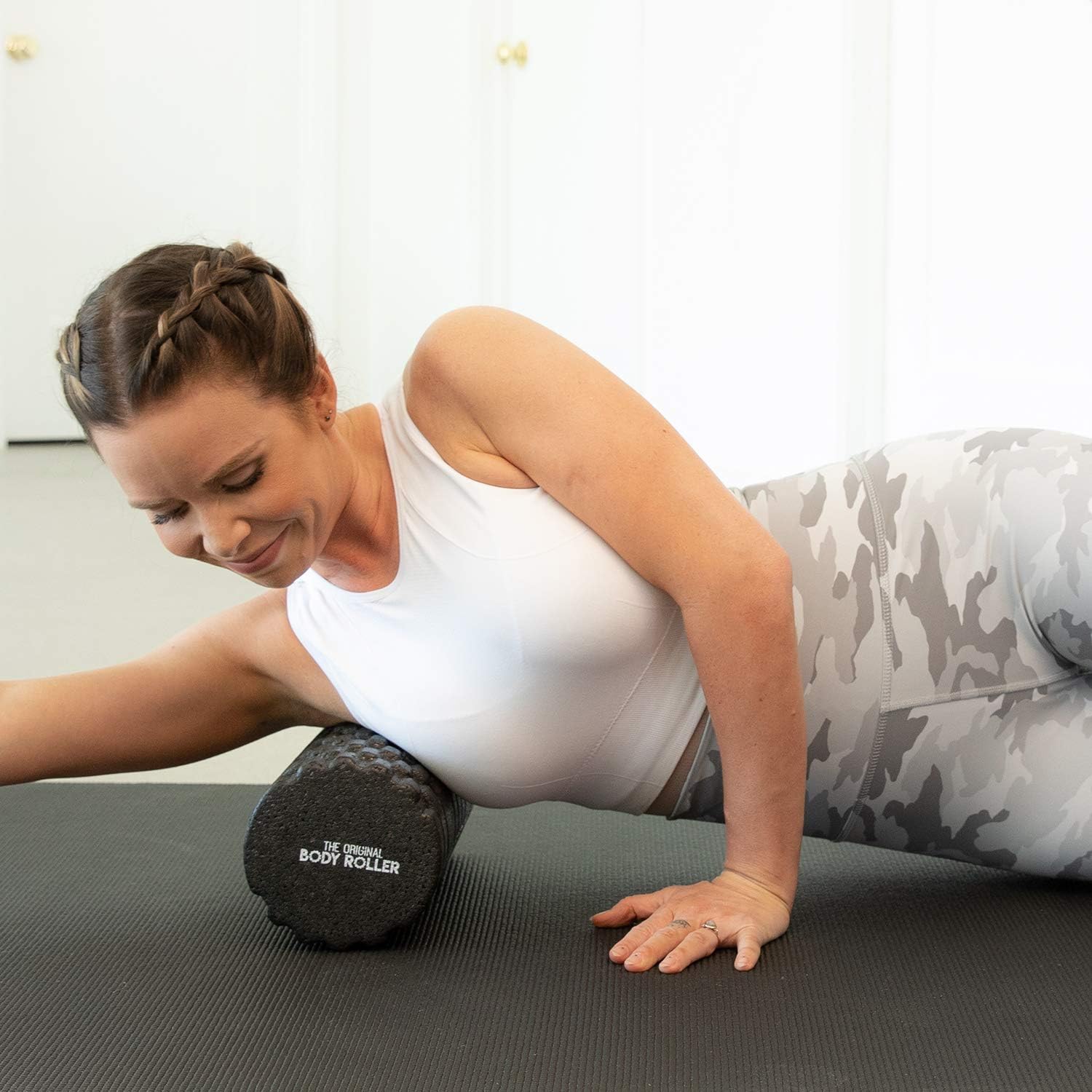 The Original Body Roller - High Density Foam Roller Massager for Deep Tissue Massage of the Back and Leg Muscles - Self Myofascial Release of Painful Trigger Point Muscle Adhesions (Black)