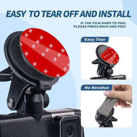6 Pcs Dash Cam Adhesive Pads, Double Sided Adhesive Pads for Car Dashboard,Very High Bond Heat Resistant Tape for Windshield,Heavy Duty Sticky Pads for Car Phone Holder and Dash Cam