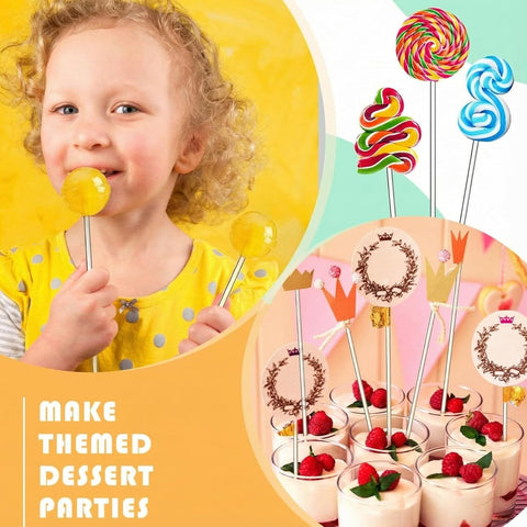 Zopeal 200 Pcs Acrylic Lollipop Stick Cake Pop Rod, 8 x 0.12 Inches, Clear