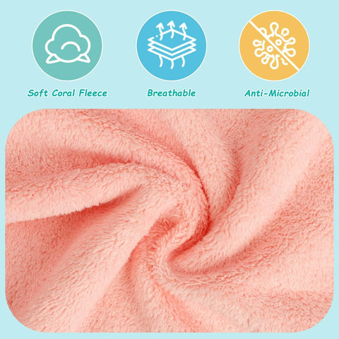 HOMEXCEL Baby Washcloths 24 Pack Microfiber Coral Fleece 11.5 x 11.5 Inch