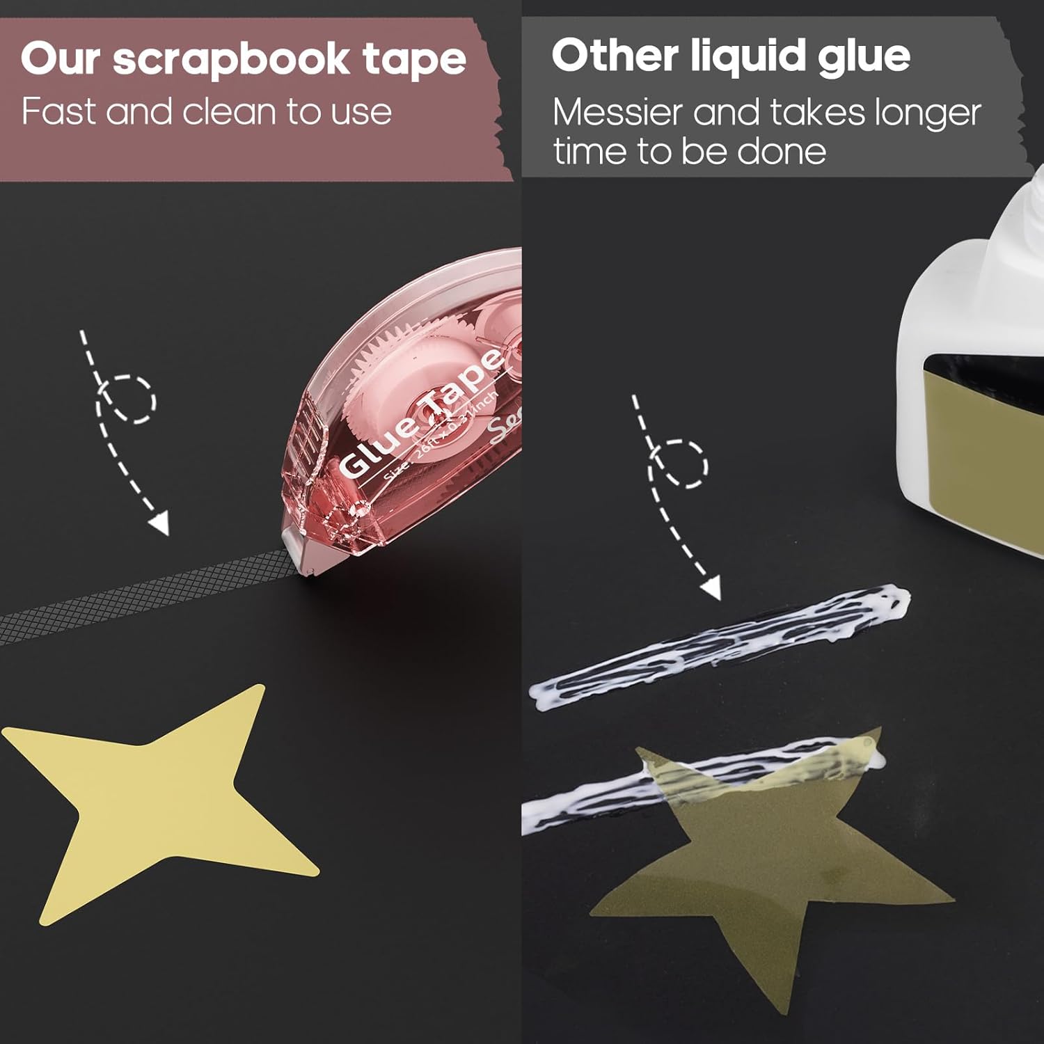 Secopad Scrapbook Tape, 12 Pack Glue Tape, Light-Colored Shell