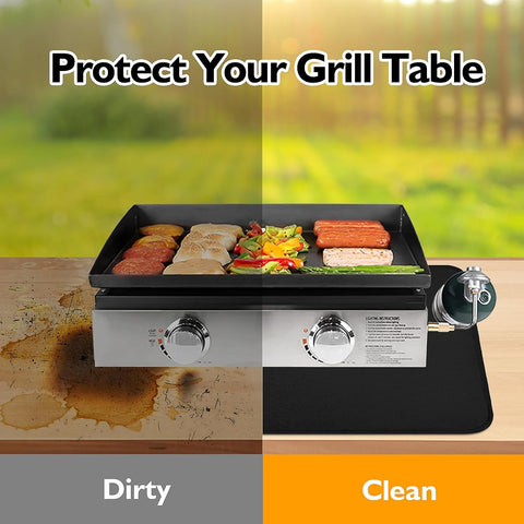 Heat Resistant Mats for Countertop fits Tabletop Grill, 25x19x0.04in, Black