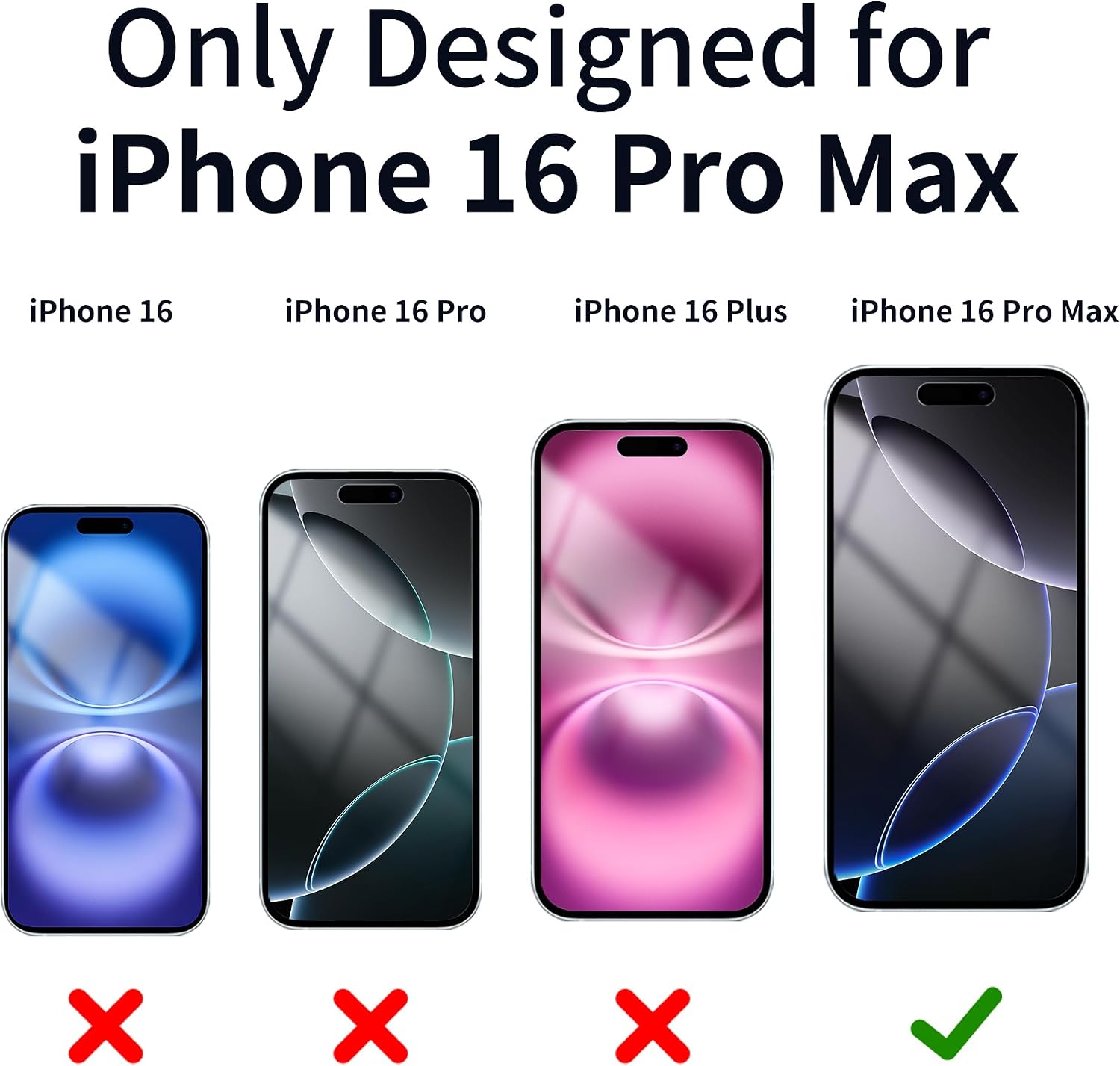 Juvraixo 2 Pack Privacy Screen Protector for iPhone 16 Pro Max