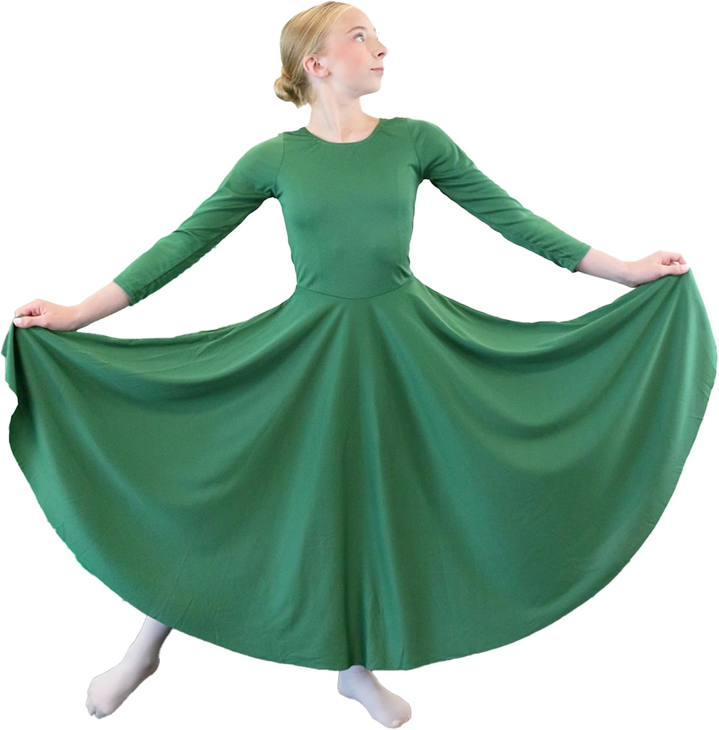 Danzcue Girls Praise Loose Fit Full Length Long Sleeve Dance Dress