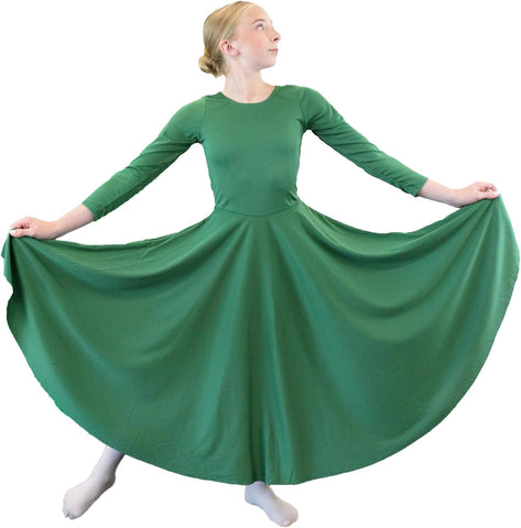 Danzcue Girls Praise Loose Fit Full Length Long Sleeve Dance Dress