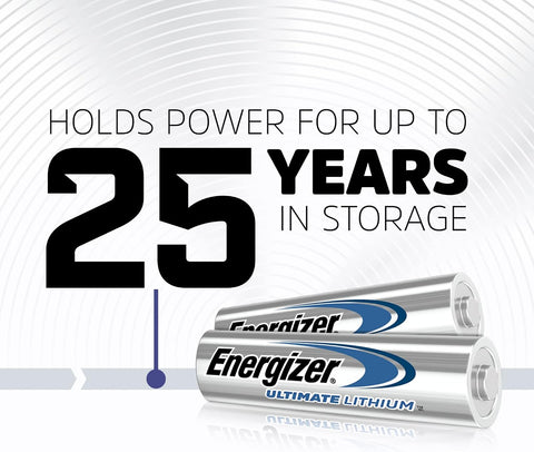 Energizer Ultimate Lithium AA Batteries, 24 Pack, 1.5V Long-Lasting for High-Drain Devices, Cameras & Flashlights