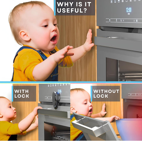 Baby Proof Me Oven Lock - Child Safety Door Lock, Appliance Baby Proofing